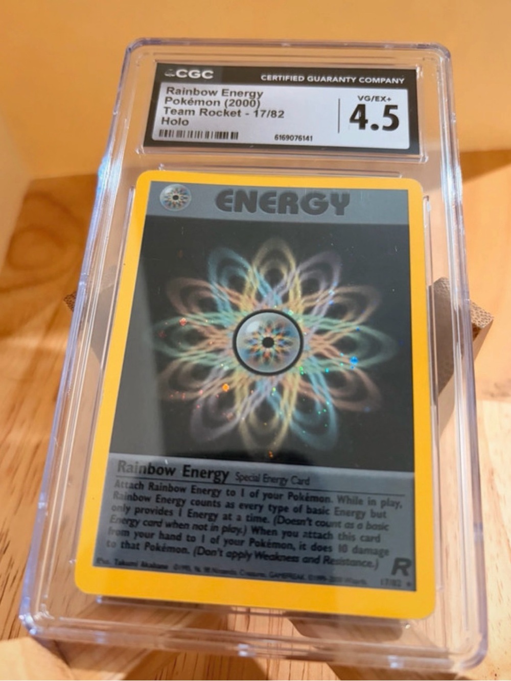Pokemon Rainbow Energy Holo Card - Yellow Border